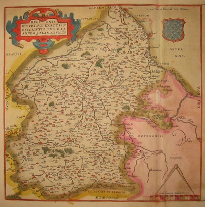 Ortelius Abraham (1528-1598) Regionis Biturigum exactissima descriptio... 1603 Anversa, Jean Baptiste Vrients